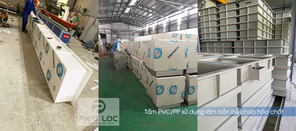 Tấm nhựa Pvc làm bồn chứa hóa chất