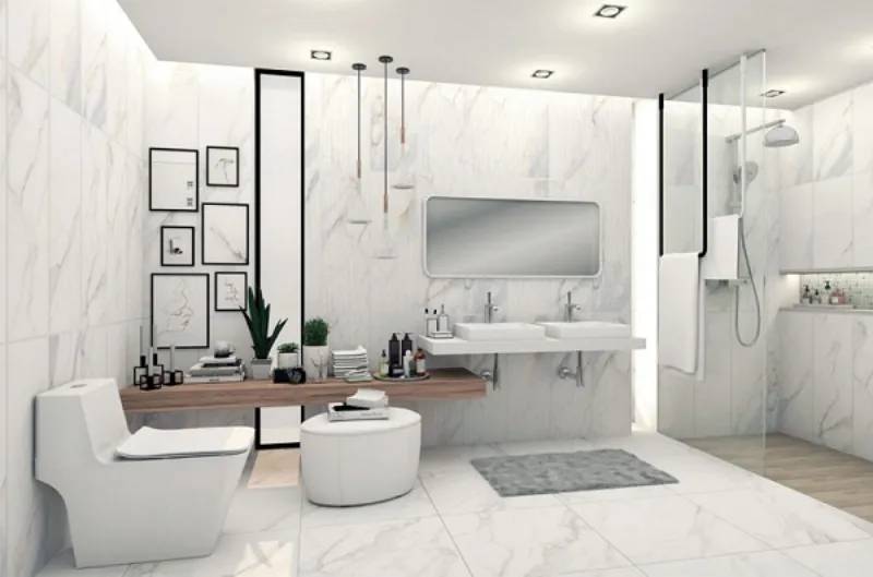 Đối với khu vực nhà tắm, trần hoặc tường ẩm